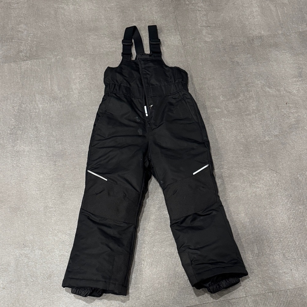 SwissTech Kids Unisex Black Snow Bib Overalls XS 4/5